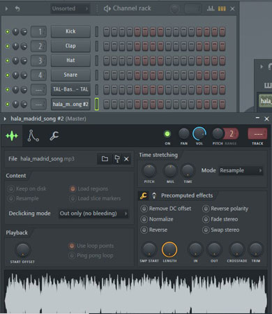 convertir audio a MIDI en FL Studio channel rack